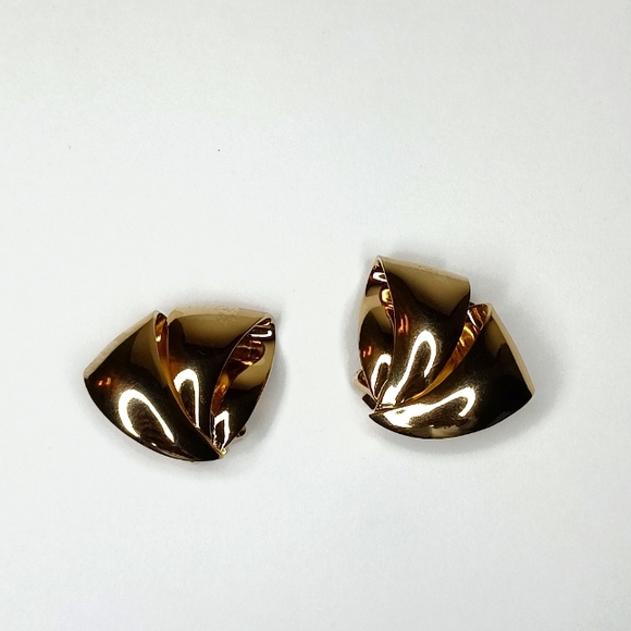 Vintage Christian Dior Gold Bow Clip On Earrings - Picture 3 of 5